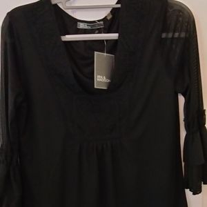 Women's Pullover Shirt, Sheer Sleeves